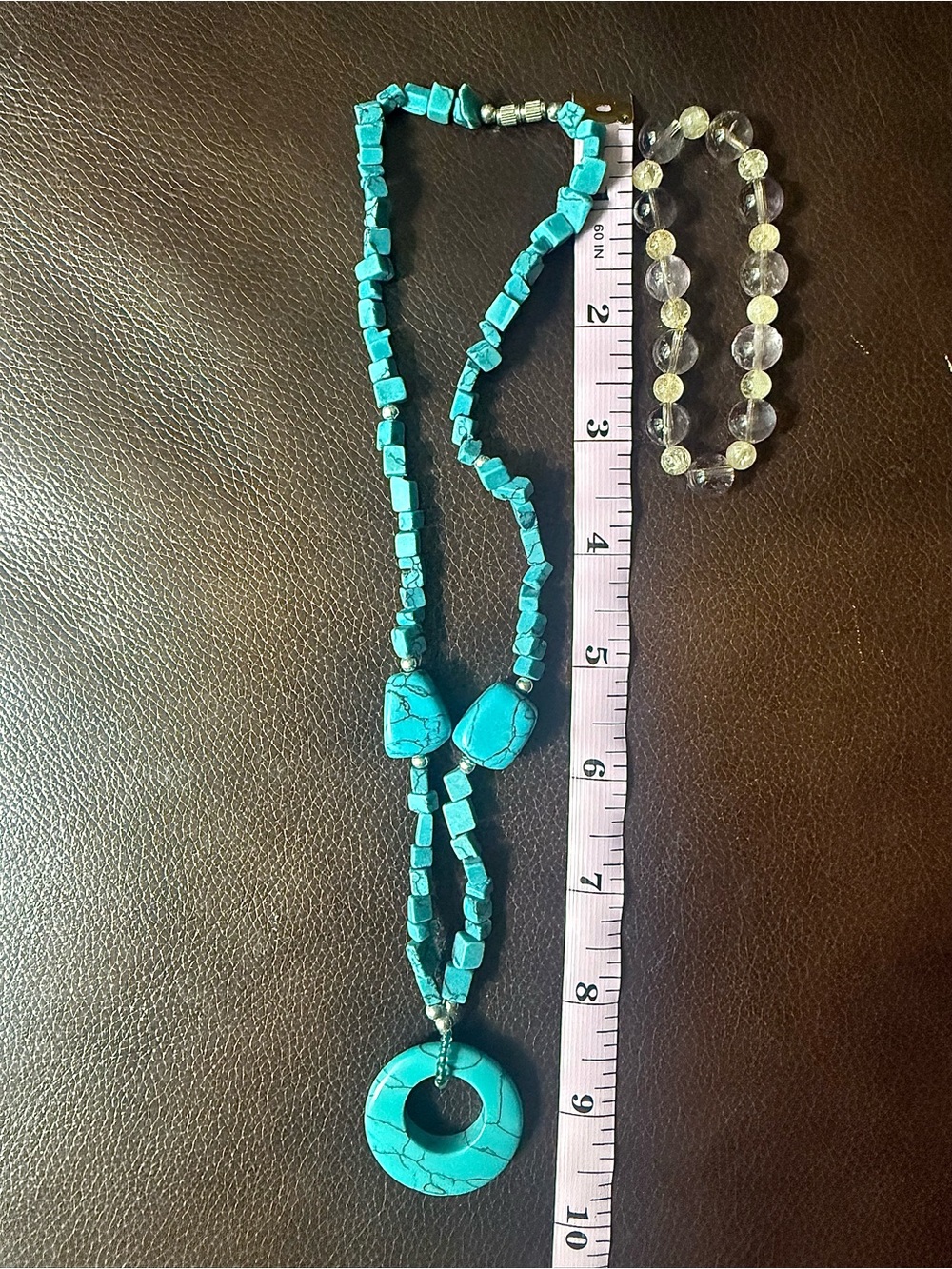 Handmade Stone Bead Necklace and bracelet